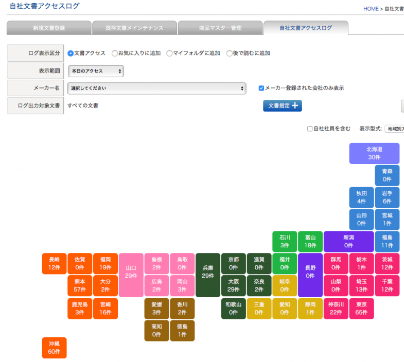 ODMLアクセスログ画面