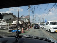 益城町を通った